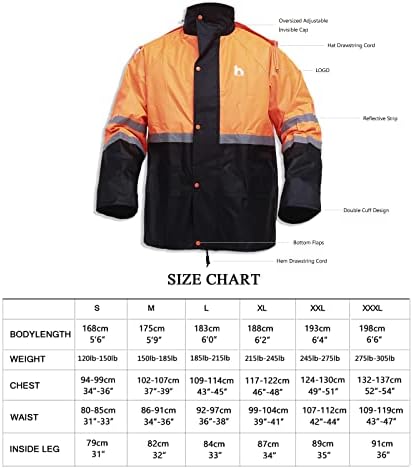 HAOKAISEN Eső ruha, Magas Láthatósági Fényvisszaverő Biztonsági Kabát, Könnyű, esőkabát, Vízálló Eső Kabát Nadrág