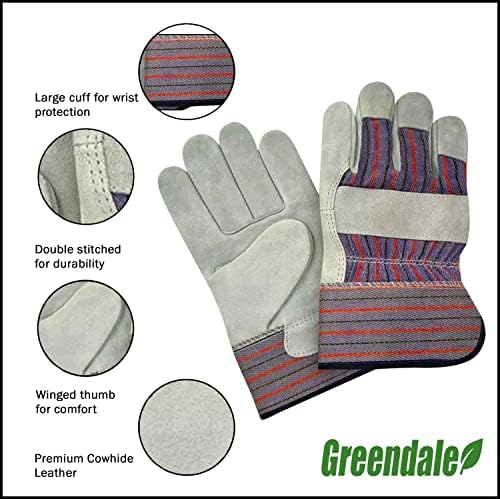 A Greendale (3, 6, vagy 12 Pack - Bőr & Pamut Kesztyűben, Garázs, Udvar, Kert, Ipari, Kereskedelmi - Egy Méret, a Legtöbb