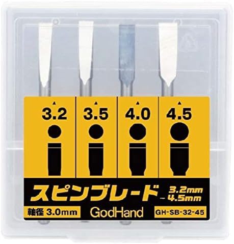 GodHand Spin Blade Meghatározott Dia, a Penge a 3.0 mm, 3,2 mm, 3,5 mm, 4,0 mm, 4,5 mm-es Szett (4) GH-SB-32-45 Műanyag Modell