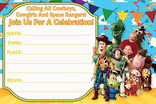 Toy Story Pályázati Lapot, valamint a Borítékok – 20 Fill-in Felkéri a Gyerekek Szülinapi bulit, majd a Téma Fél, 10X15 cm, Képeslap