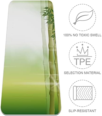 SDLKFRELI 6mm Extra Vastag Jóga Szőnyeg, Kínai Bambusz Jelenet Reggel Nyomtatás, Környezetbarát TPE Pilates Gyakorlat Szőnyeg Szőnyeg