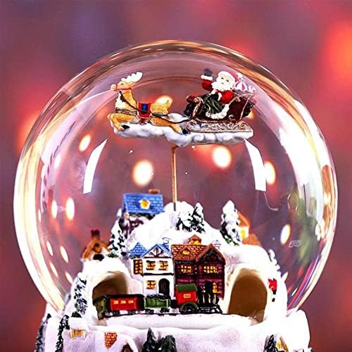 Hógömb Dísz Karácsonyi Hó Ház Crystal Ball Music Box Forgatás Fény 4 az 1-ben többfunkciós Kristály Gömb