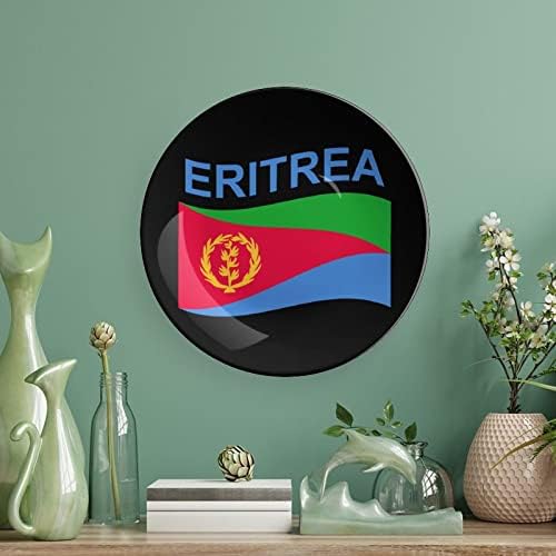 Zászló Eritrea porcelán Díszítő Tányér, Kerámia lapok Kézműves Display Állvány Home Office Fali Dekoráció