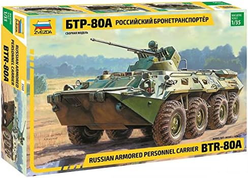 ZVEZDA 3560 - orosz Személyzet Fuvarozó BTR-80A - Műanyag Modell Kit Skála 1/35 231 Részek Hossza 8½ / 21 cm