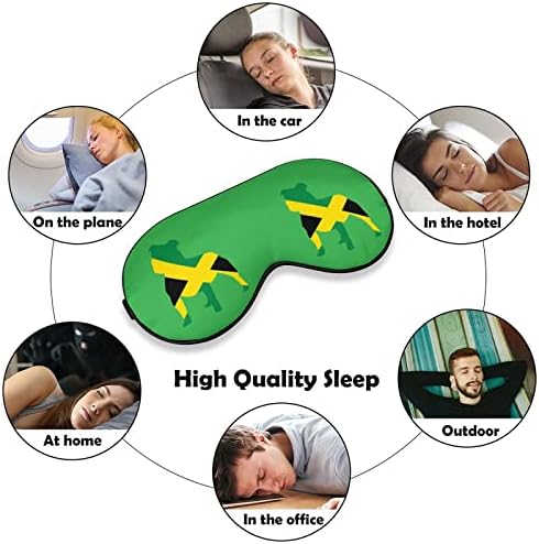 Pitbull Jamaica Zászló Vicces Aludni Szem Maszk Puha Kendőt Szem Fedél Állítható Pánt Este Eyeshade Férfiak Nők