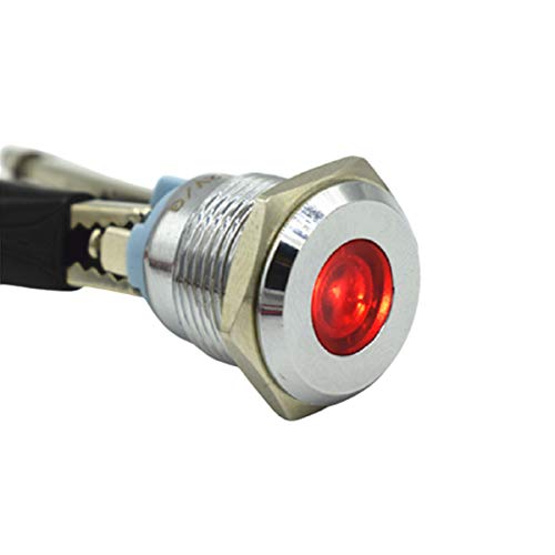 4 Db 22mm Fém Jelzőfény, 6V Lámpa Vízálló Biztonsági fényjelzés Figyelmeztető Lámpa Nélkül Vezeték, Piros