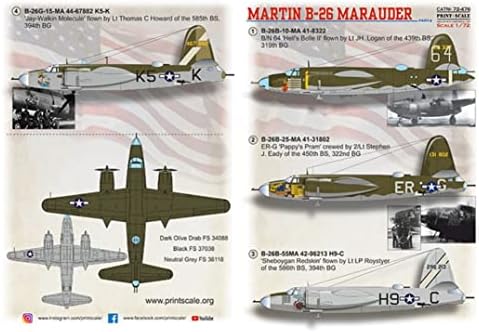 Nyomtatás Skála 72-476 1/72 B-26 Marauder 2. Rész Matrica a Repülőgép