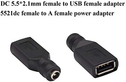 AAOTOKK USB 2.0 EGY Női DC 5.5x2.1mm DC Csatlakozó Felelős Hordó Jack Adapter USB 5V Csatlakozó (Max 2.5 Ampere hálózati Adapter)