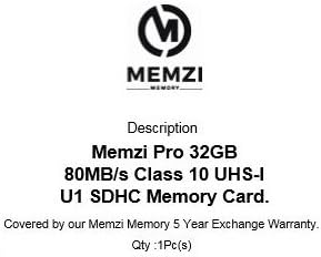 MEMZI PRO 32GB Class 10 80MB/s SDHC Memória Kártya Panasonic Lumix DMC-SZ10, DMC-SZ10EG-K, DMC-SZ9, DMC-SZ8, DMC-SZ8EF-K, DMC-SZ7, DMC-SZ5,
