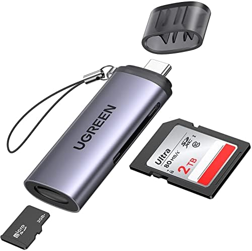 UGREEN SD Kártya Olvasó USB-C, 2-az-1-Micro SD Memóriakártya Olvasó SD SDHC SDXC MicroSD UHS-én Kompatibilis MacBook Pro/Levegő
