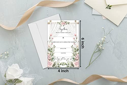 Virágos Esküvői meghívók - Kérd Karton Esküvői Felek Fogadások - 25 Kártya, 25 Boríték (együtt-015)