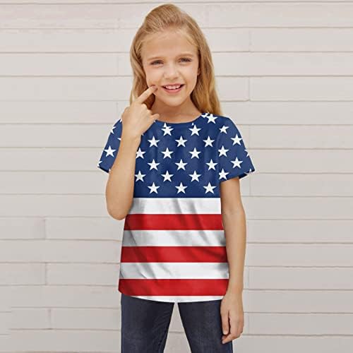 Kis Lányok, Fiúk július 4 Póló Felső Kisgyermek Fiú Lány Amerikai Zászló USA Hazafias hősök Napja Póló Gyerekeknek