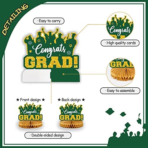 2023 Ballagás Dekoráció Zöld Arany Osztály 2023 Érettségi Honeycomb Asztaldísz Táblázatok Gratulálok a 2023 Congrats Grad