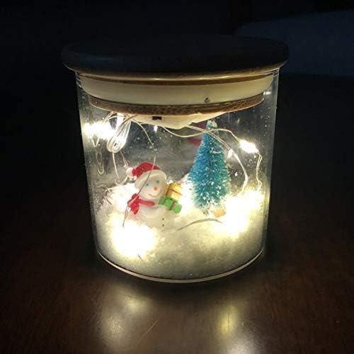 SEWACC DIY Karácsonyi üvegedénybe LED Havas Táj Doboz Fény, Buli, Fesztivál, Dekoráció Ajándék Haza, Bár Boltban lakberendezés