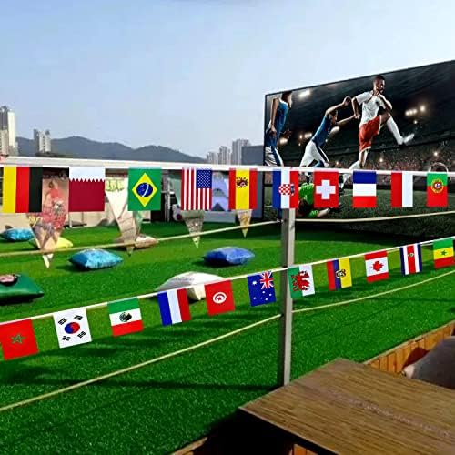 LyButty 2022-Világbajnokság Zászló Banner String,2 Állítsa Be,66 Méter 64 Zászlók