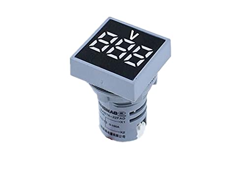KQOO 22mm Mini Digitális Voltmérő Tér AC 20-500V Voltos Feszültség Teszter Méter Power LED Kijelző Kijelző (Színe : Fehér)