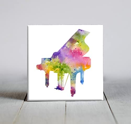 Pasztell Zongora Absztrakt Művészeti Akvarell Díszítő Mozaik (6 X 6 Keretes)