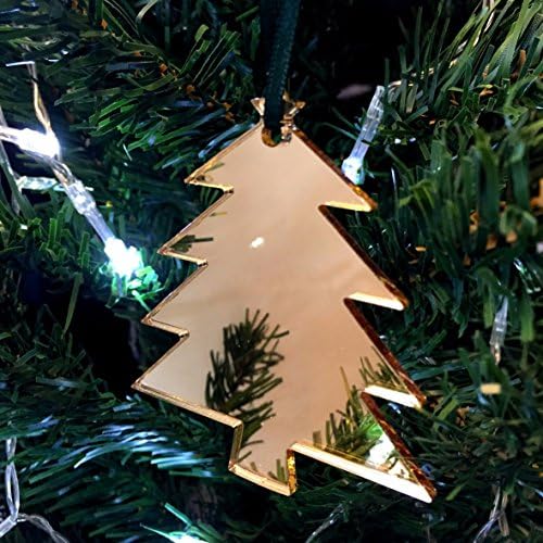 Karácsonyfa Tükrözött Arany karácsonyfa Díszek - Csomag 10