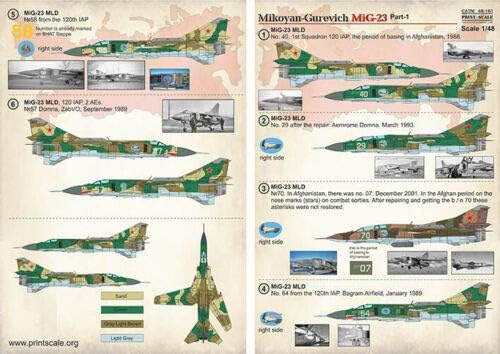 Nyomtatás Skála 48-161 Matrica a Mikoyan-Gurevich MiG-23, 1. Rész Nedves Matrica 1/48