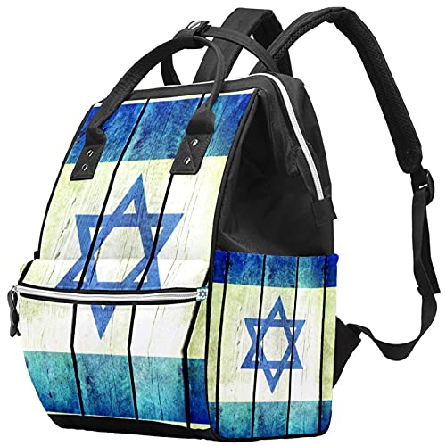 Izrael Fa Grunge Zászló Pelenka Tote Bags Múmia Hátizsák Nagy Kapacitású Gyapjas Zsák Ápolási Utazó Táska Baba