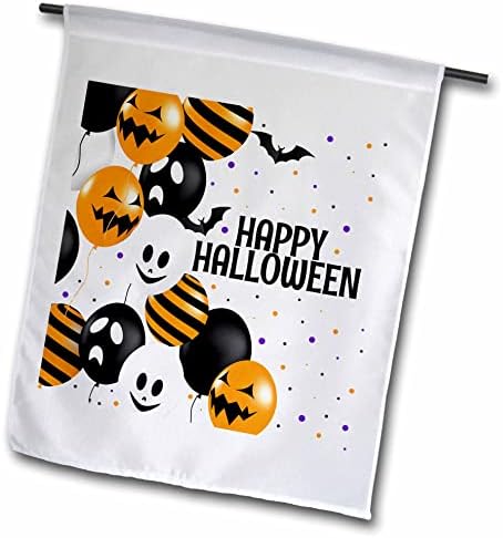 3dRose Halloween Léggömbök Arcok, Narancs, Fekete Halloween - Zászlók (fl_353582_1)