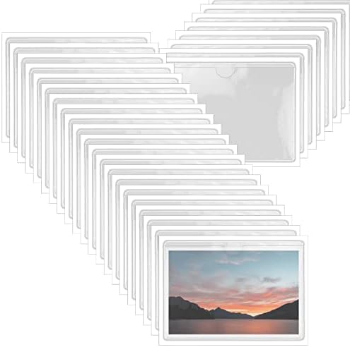 Tecmisse 100 Csomag Öntapadós Index Kártya Zseb Felső Nyitva 3 x 5 Index Kártya, Világos, Kártya-tartó, Műanyag Könyvtár