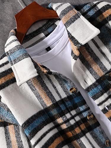 OSHHO Kabátok Női - Férfi Kockás Nyomtatás Csepp Váll Kabát Nélkül Tee (Szín : Többszínű, Méret : Kicsi)