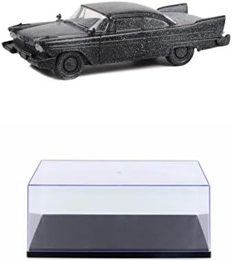 Fröccsöntött Autó w/vitrin - 1958-as Plymouth Fury (Felperzselt Változat), Christine - Greenlight 84172-1/24 Skála Fröccsöntött Autó
