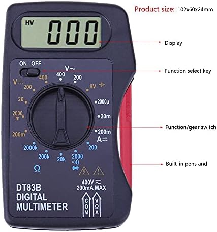 UXZDX CUJUX Multiméter DT83B Zsebében Digitális Árammérő Voltmete DC/AC Ohm Mérő Teszter Elektromos Eszközök Mini Vékony Multiméter
