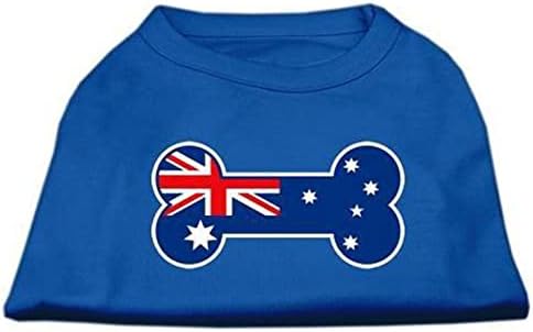 Délibáb Pet Termékek Csont Alakú Ausztrál Zászló Képernyő Nyomtatás, Póló, 3X-Nagy, Kék