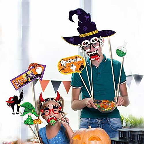 25 Halloween Fotó Kellékek Botokkal, Halloween Téma Háttér Dekoráció.