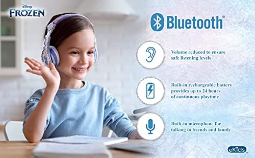 eKids Disney Fagyasztott 2 Bluetooth Fejhallgató Mikrofonnal, Hangerő Csökken, hogy Megvédje Hallás, Állítható Vezeték nélküli Fejhallgató