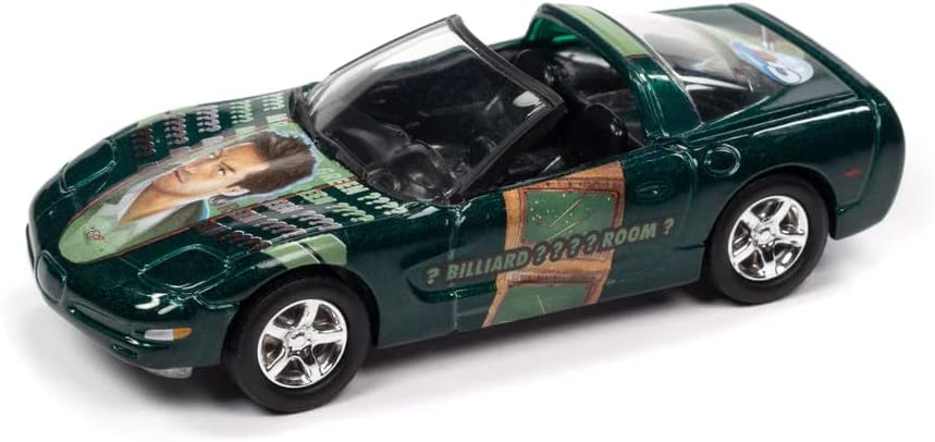 A 2000-Es Chevy Corvette Konv. Zöld Találkoztam. Mr w/Póker Zseton Nyom a Pop Kultúra 2022 Kiadás 4 1/64 Fröccsöntött Modell