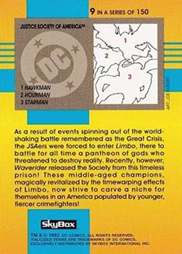 1993 cellába zárnak DC Kozmikus Csapat NonSport 9 Justice Society of America Képregény Témájú Normál Méretű Kereskedelmi Kártya a