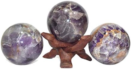 Healings4u Gömb Ametiszt Indiai Méret 1.5-2 Hüvelyk & az Egyik Fa Labdát állj Természetes Crystal Ball Gömb Vastu Reiki Csakra