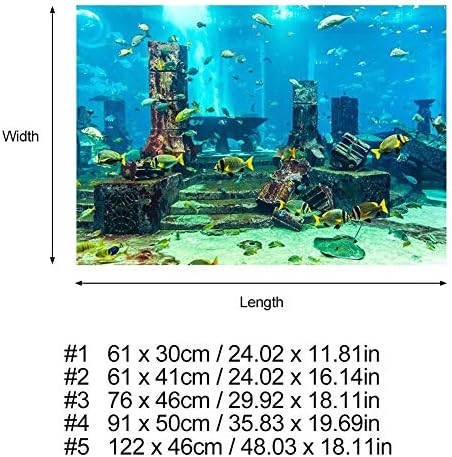 Fish Tank Matrica, Akvárium Háttér PVC Korall Akvárium Háttér Víz alatti Poszter Hal Tartály Fali Dekoráció Matrica (76 x 46 cm)