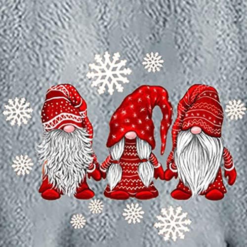 A nők Szőrös kapucnis felső Karácsonyi Mikulás Grafikus Hosszú Ujjú Polár Pulóver Maximum Aranyos Macska Fülét Kapucnis Pulóver