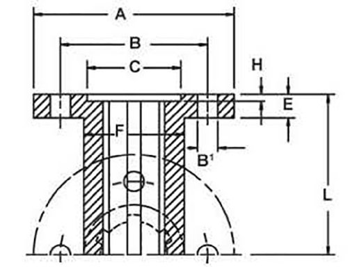 KB21 Ametric Metrikus Spline Persely B Típusú, KN 21x25 Profil, C1045 Acél, DIN 5463 , 62 mm-es (A) Külső Átmérő 48 mm (B) Csavart