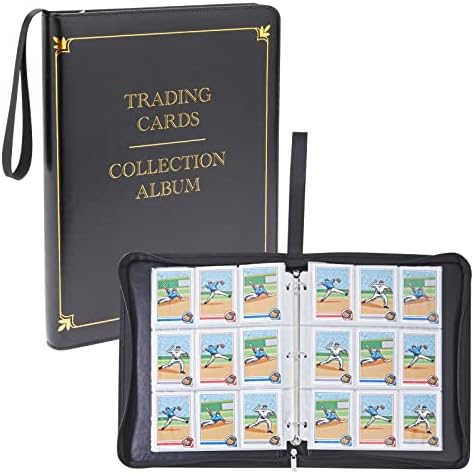 9 Zseb Bőr 3 Gyűrű Trading Card Binder Baseball, Játék, Sport Kártyák, 20 Oldal, Tartsa 360-Kártyák (14 x 11)