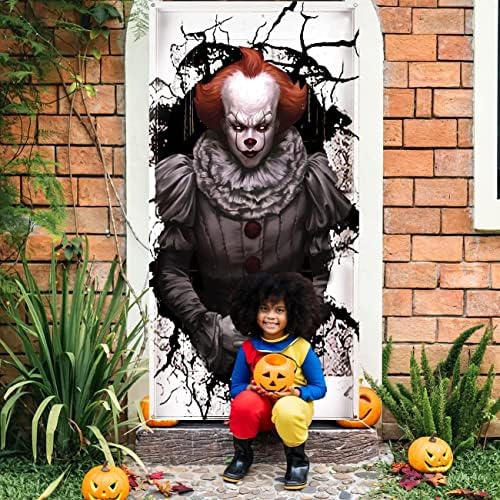 Félelmetes Halloween Ajtó Dekoráció Joker Bohóc Halloween Banner Klasszikus Horror Film, Gyilkos Karakter Hátteret Halloween