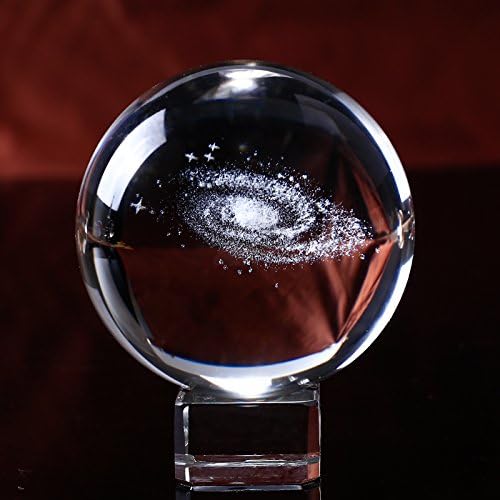 XIAOJIA 6/8Cm Átmérőjű Földgömb Galaxy Miniatúrák kristálygömb 3D Lézer Gravírozott Kvarc Üveg Labda Gömb lakberendezési