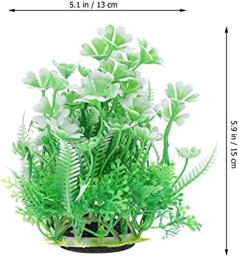 Abaodam Mesterséges Növények Zöld Dekorációt 2 Db Mesterséges Akváriumi Növények Műanyag Zöld Fű Élethű Fű Dekoráció Hal