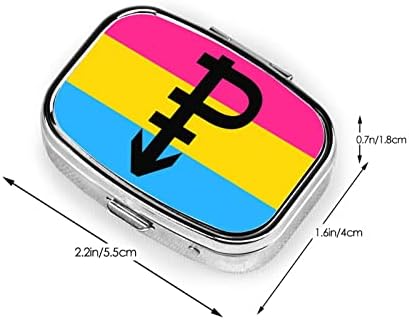 Pansexual Büszkeség Zászló P Négyzetméter Mini Tabletta Esetében Utazási Gyógyszer Szervező Hordozható Rekeszes Fém Doboz Pirulát