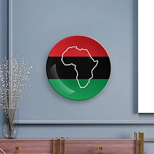Afro-Amerikai Zászlók Személyre szabott Kínai porcelán Egyedi Kerámia Díszítő Lemezek Haza Kerek Lemez Kijelző Állni 7inch