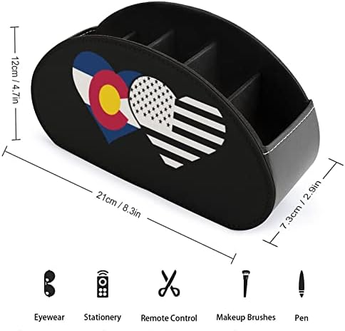 Colorado Állam Lobogója Amerikai Zászló Tv Távirányító Birtokosai Smink Szervező Doboz PU Bőr Otthoni Tárolás Caddy Bolt 5 Rekesz