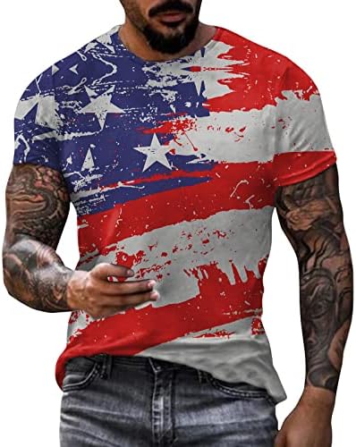 RUIRUILICO Férfi Hazafias póló július 4-én Amerika Zászló 2023 Nyári Rövid Ujjú Kikapcsolódásra Alkalmas Grafikus Blúz Ing