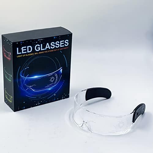 LQLXKK világít LED Szemüveg 7 Színek 9 Módok Cyberpunk Szemüveget A Világító rúd,electro DJ,zenei fesztiválok,Cosplay,sci-fi dekoráció,félnek,
