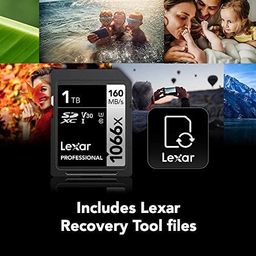 Lexar Professional 1066x 256 gb-os SDXC UHS-én Memóriakártya EZÜST Sorozat, C10, U3, V30, Full-HD & 4K Videó, Akár 160MB/s olvasási, a