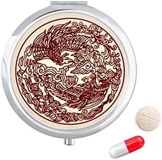 Kínai Sárkány Állat Portré Tabletta Esetben Zsebében Gyógyszer Tároló Doboz, Tartály Adagoló