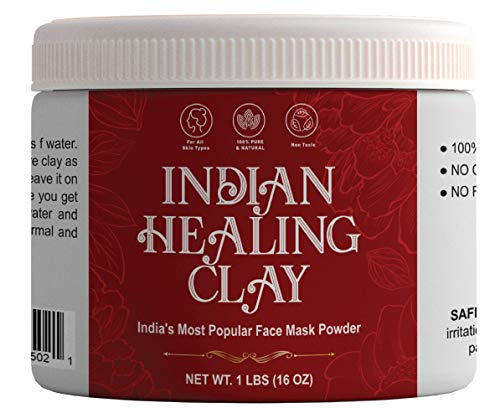 Aiva Indiai Gyógyító Agyag | Mély Pórusok cream & Body Maszk | Egészségügyi - ban Természetes Kalcium-Bentonit Agyag - 1lb